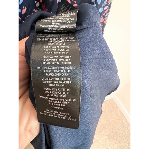 Ted Baker Casadee Puff Sleeve Smock Panel Wrap Mini Dress Navy Women's Size 6 - Picture 10 of 14